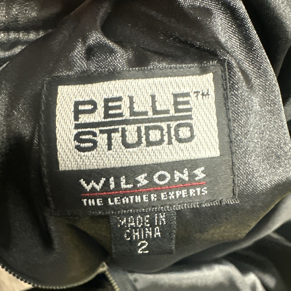 NWT Wilson's Genuine Italian Leather Mini  Skirt Sz 2 Black NWT (124)‎ - Picture 9 of 11